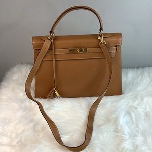 🤎Kelly 2 way Leather Bag